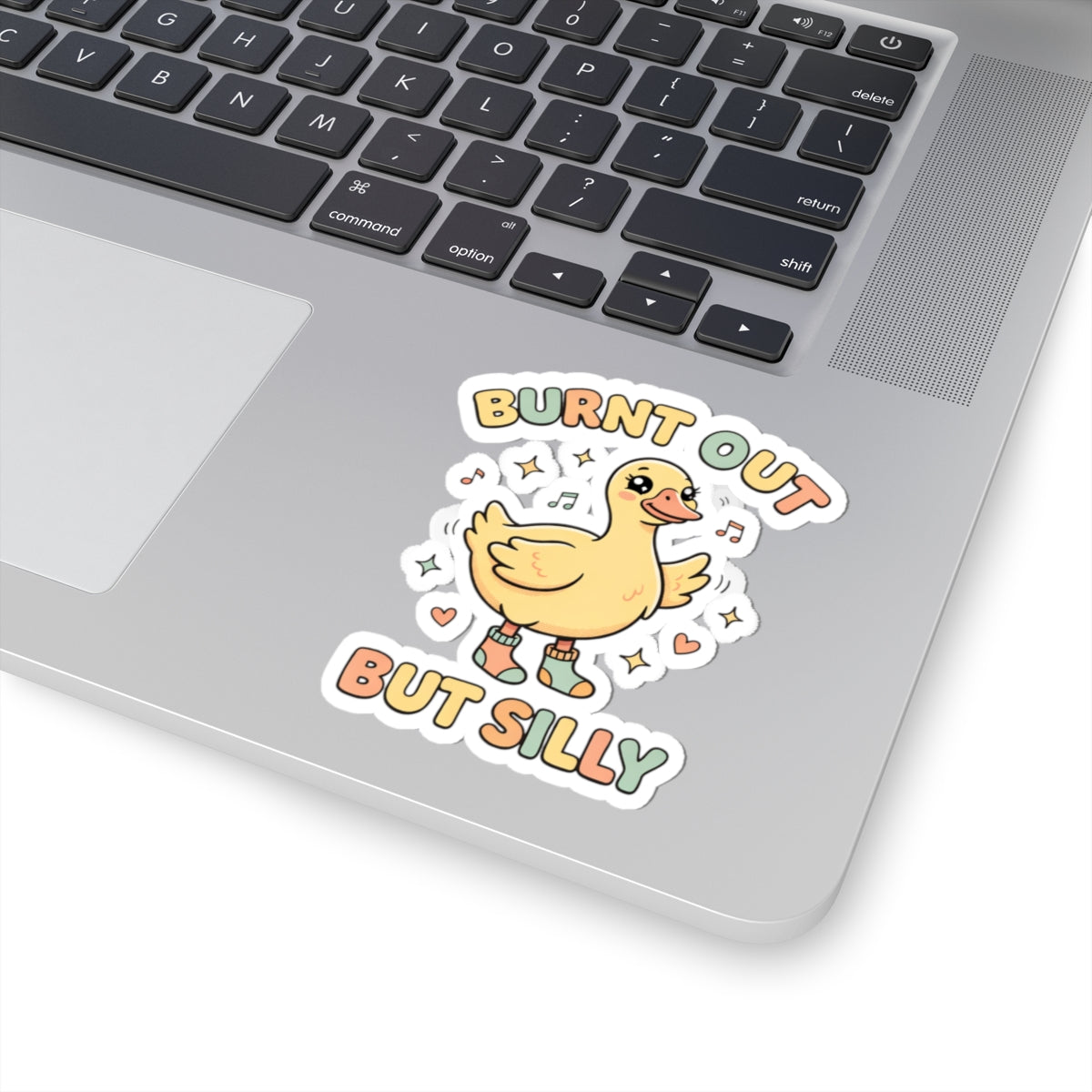Burnt Out But Silly Sticker | Funny Nurse Sticker | Cute Goose Sticker | Burnout Humor | Healthcare Worker Gift | Aesthetic Vinyl Sticker