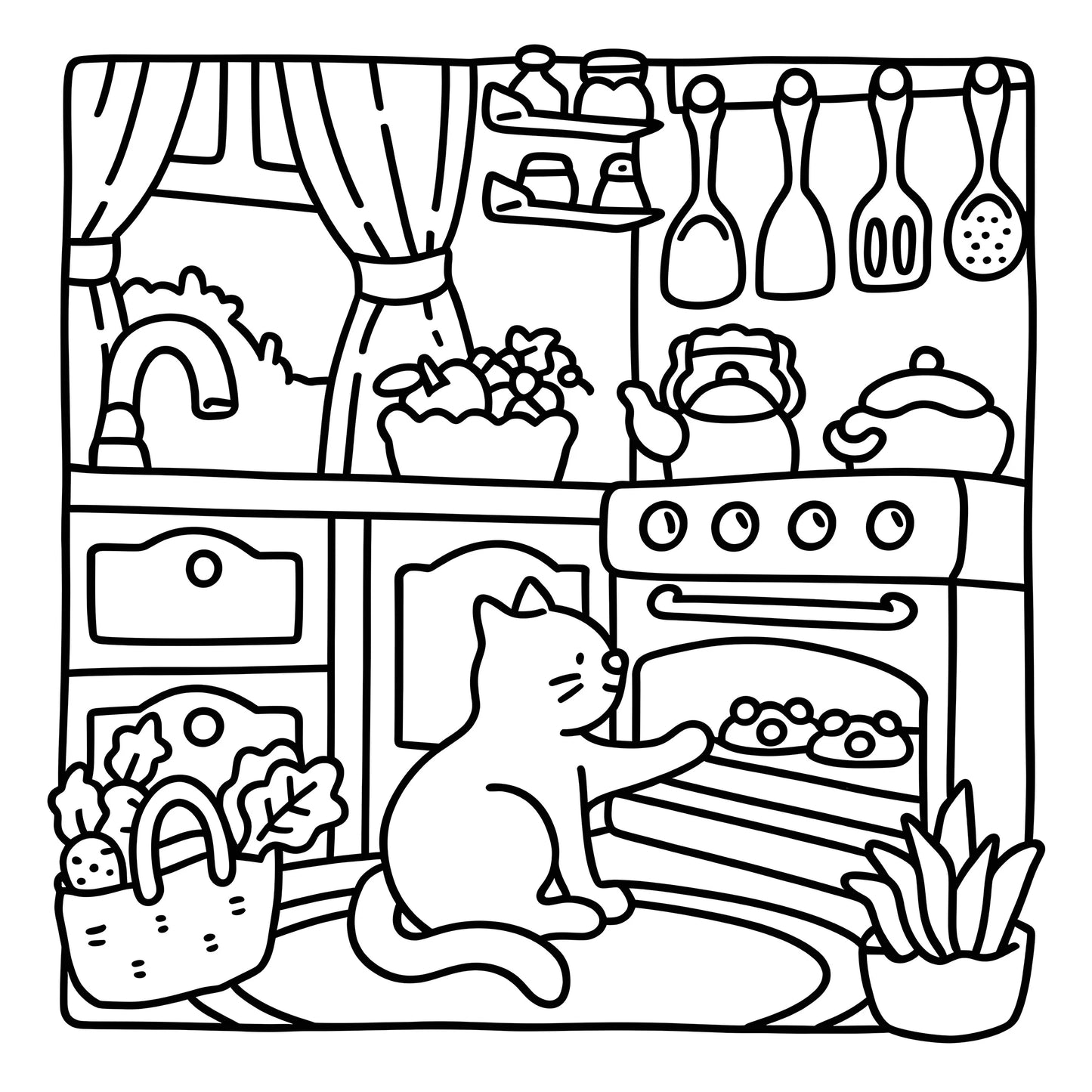 Calm Cat Moments Coloring Book