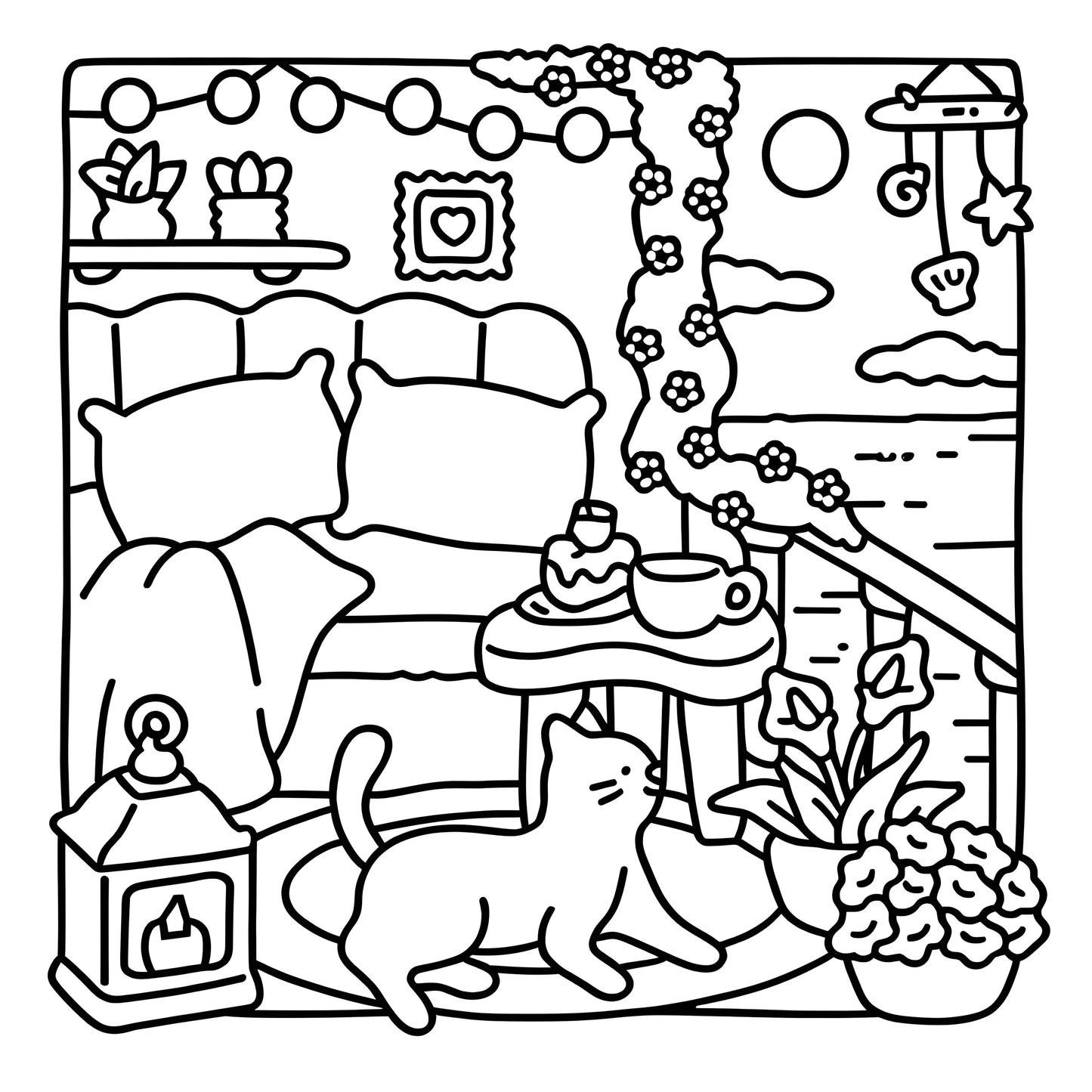 Calm Cat Moments Coloring Book